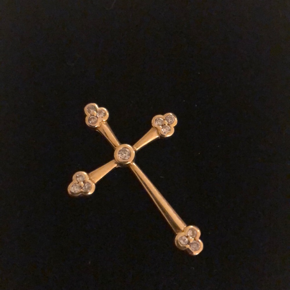COPY - 14k gold diamond cross